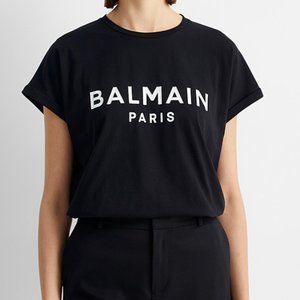 Balmain Logo Tshirt Black Size Medium